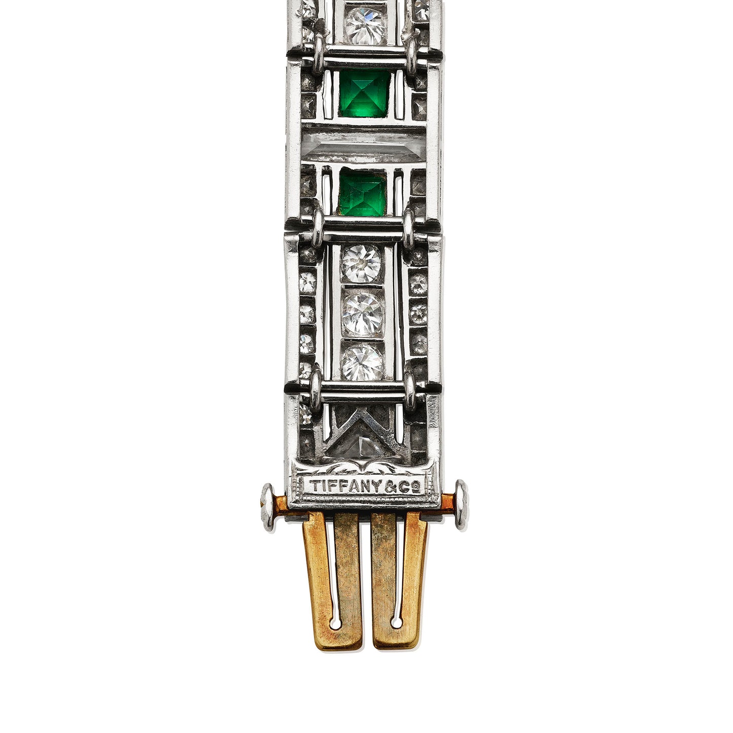 Macklowe Gallery Tiffany & Co. Art Deco Emerald and Diamond Bracelet