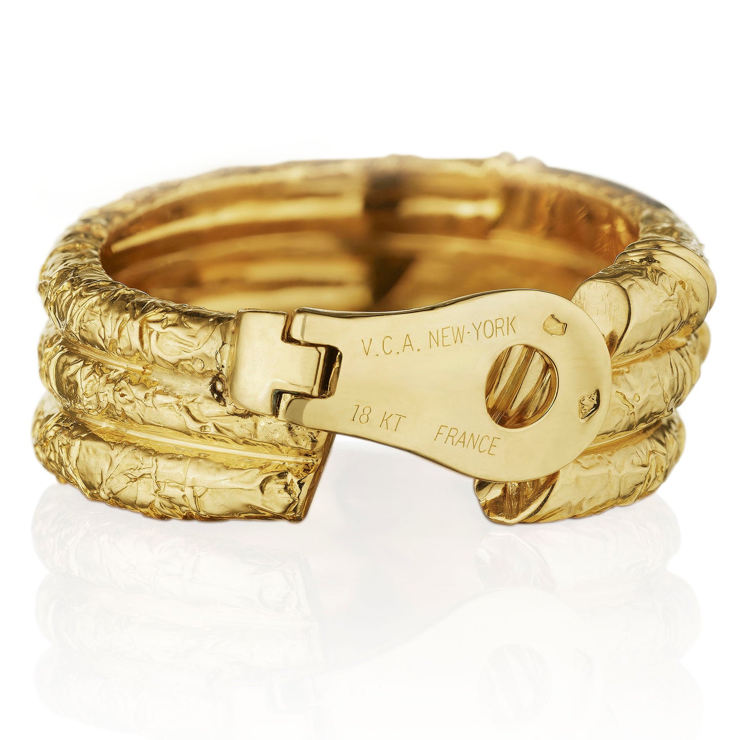 Macklowe Gallery Van Cleef & Arpels Mid-century Lapis and Diamond Hoop Earrings