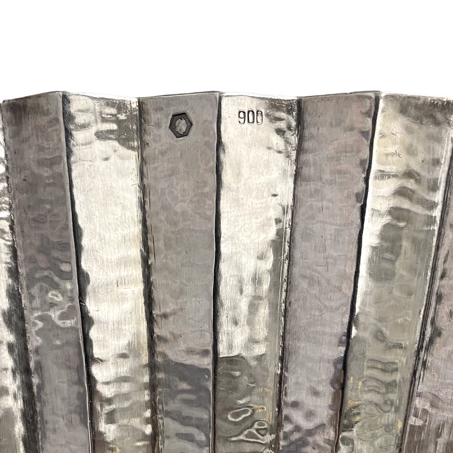 Macklowe Gallery Josef Hoffmann Hammered Silver Centerpiece and Pair of Vases