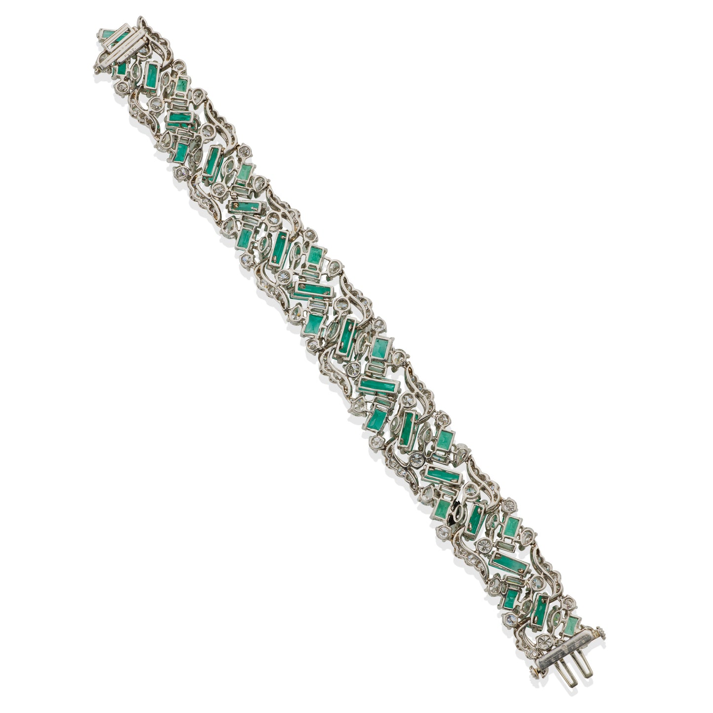 Macklowe Gallery Oscar Heyman Emerald and Diamond Bracelet