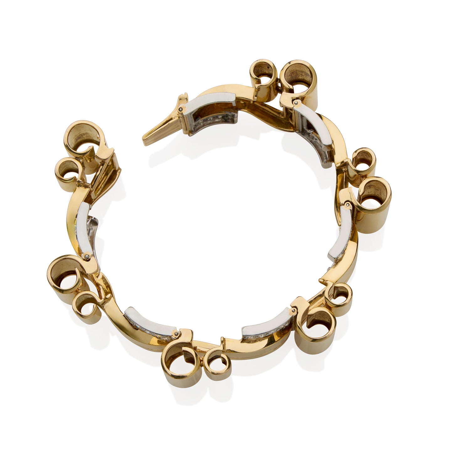 Macklowe Gallery Retro 18K Gold and Diamond Bracelet