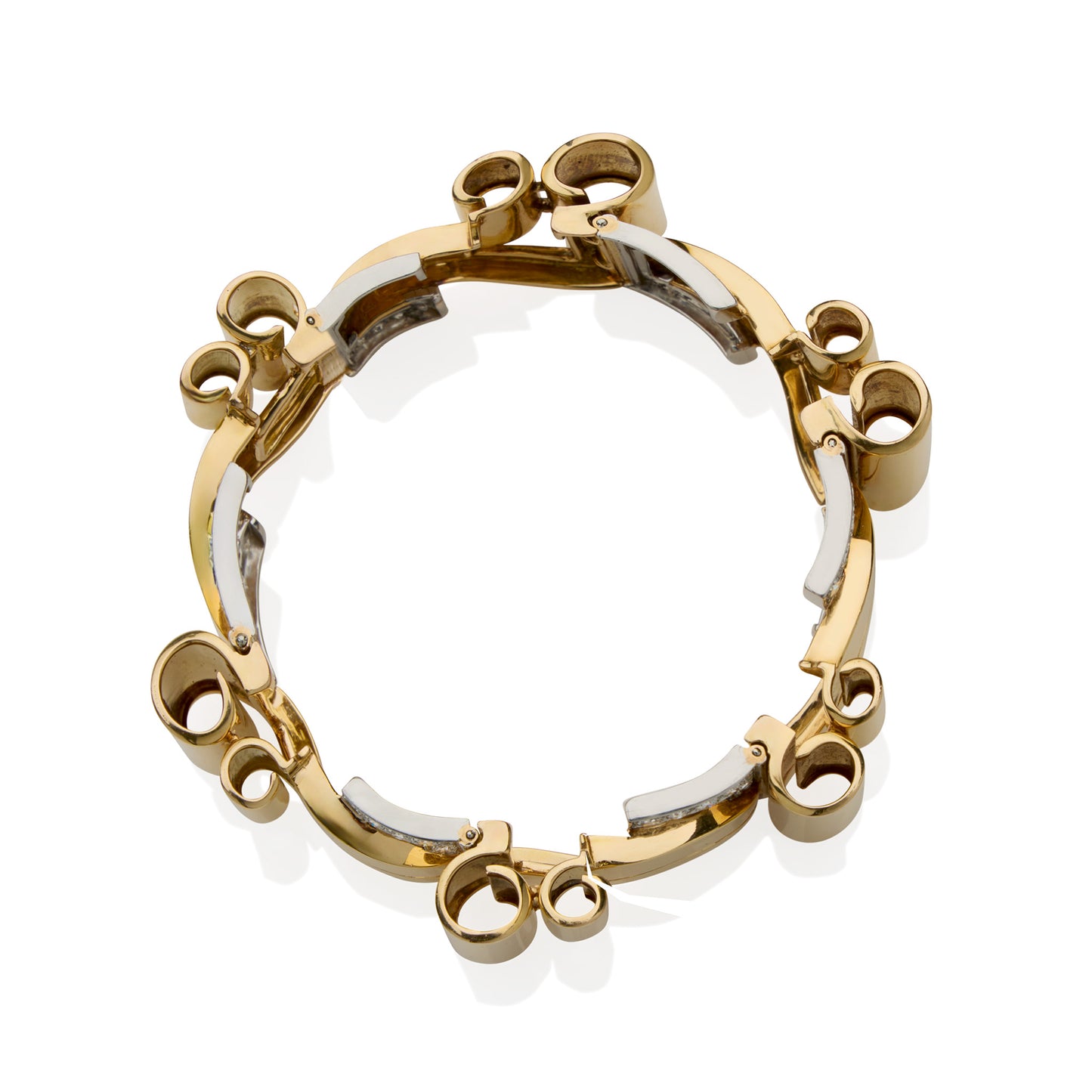 Macklowe Gallery Retro 18K Gold and Diamond Bracelet