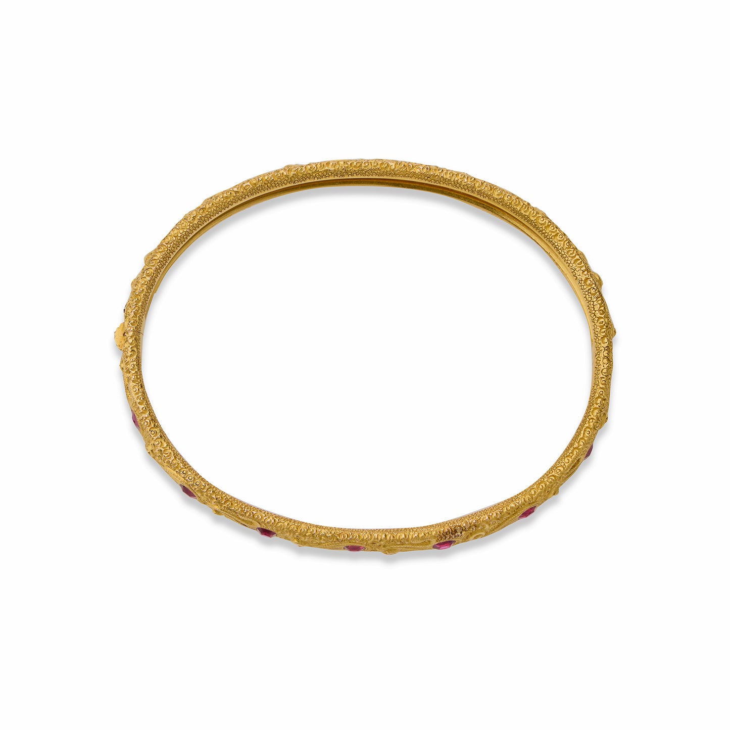 Macklowe Gallery Victorian 18K Gold and Ruby Bangle Bracelet