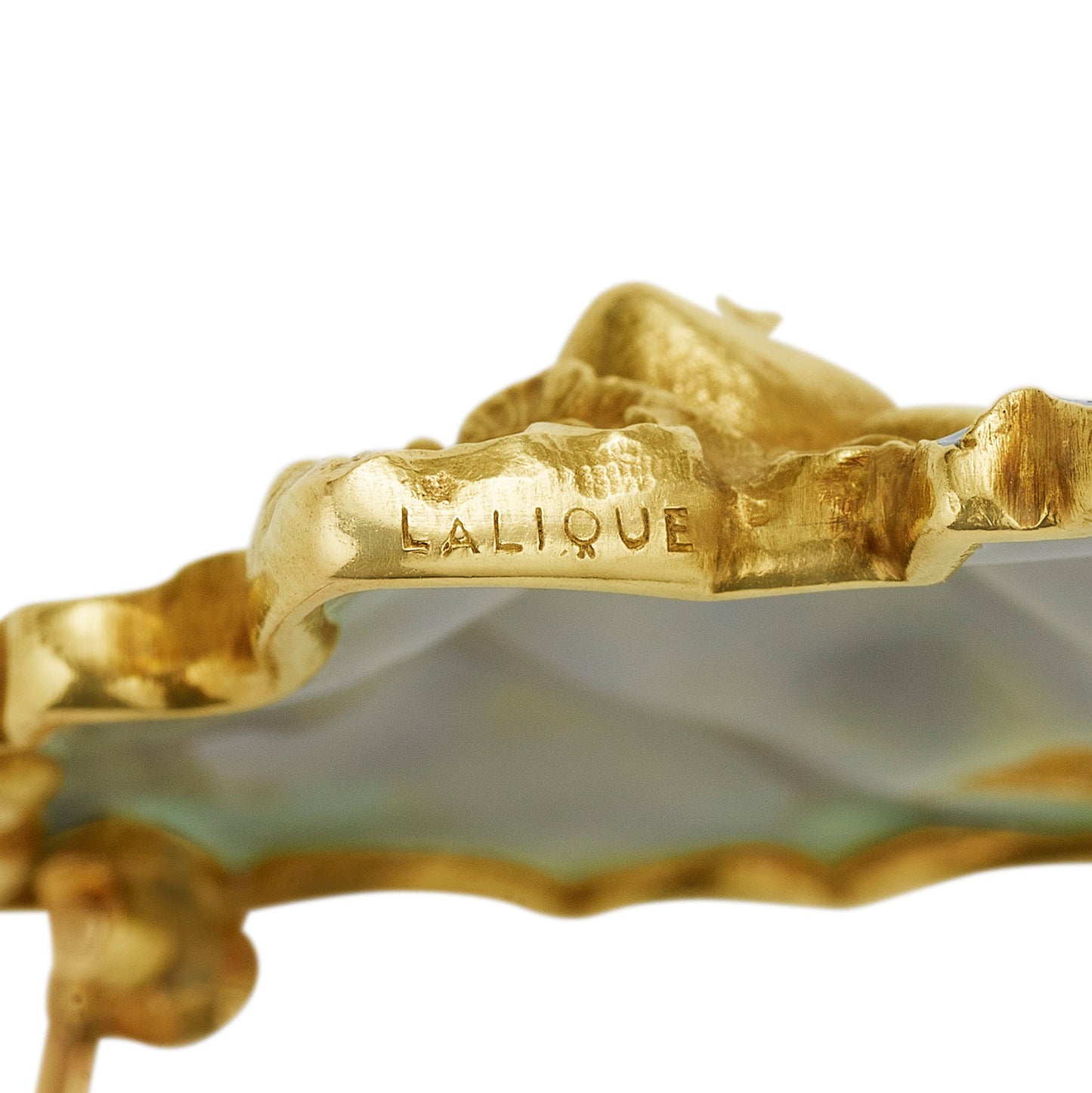 Macklowe Gallery René Lalique Art Nouveau 18K Gold and Enamel Bat Brooch