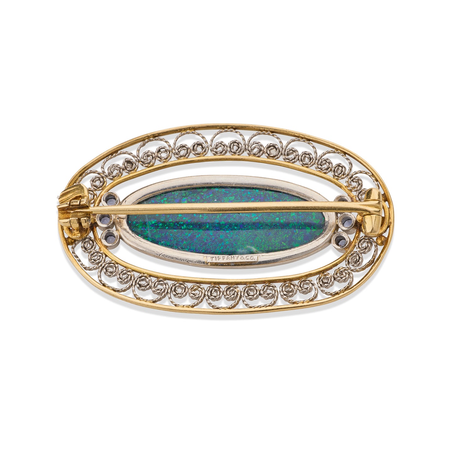 Macklowe Gallery Louis Comfort Tiffany for Tiffany & Co. Black Opal Brooch