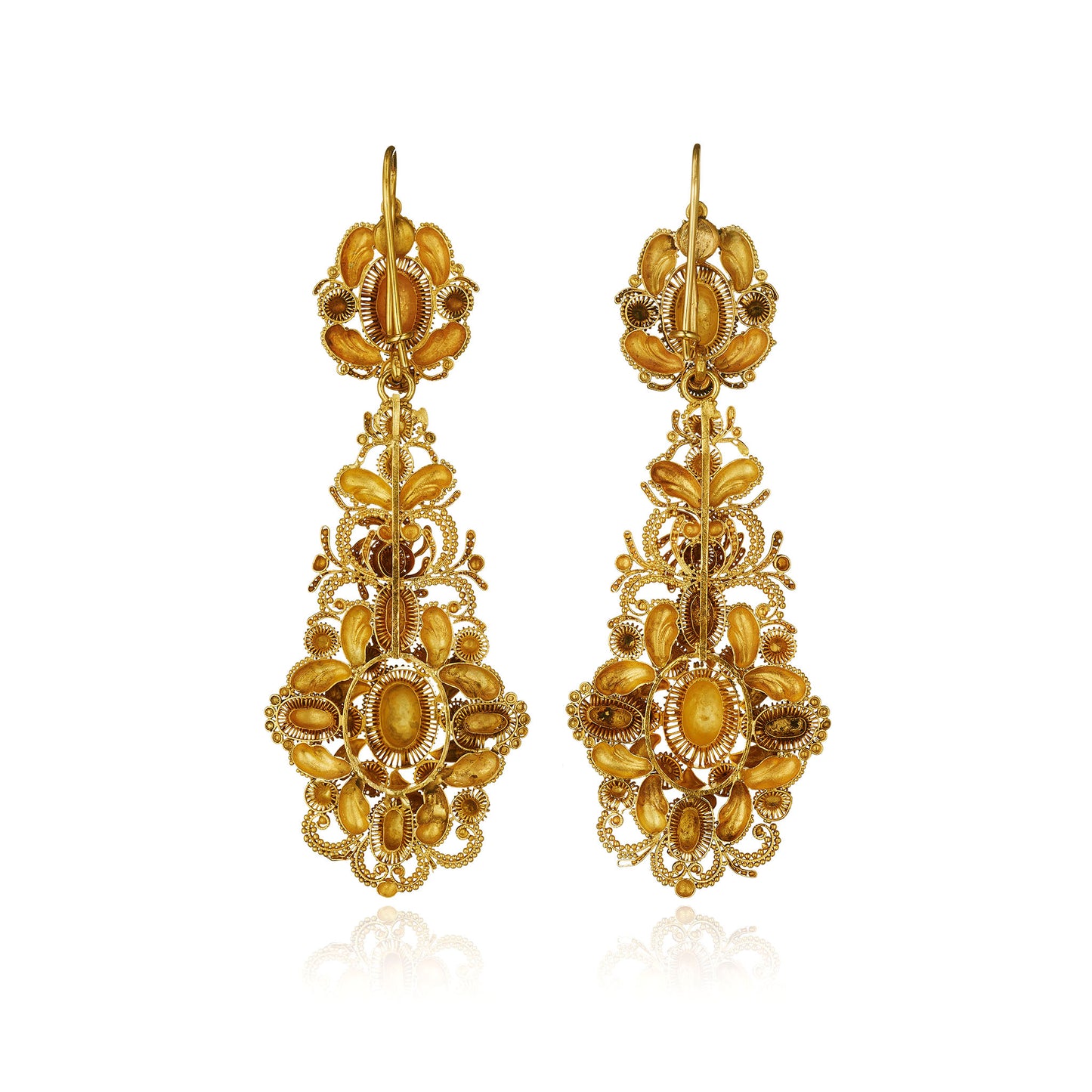 Macklowe Gallery Antique 18K Gold Cannetille Earrings