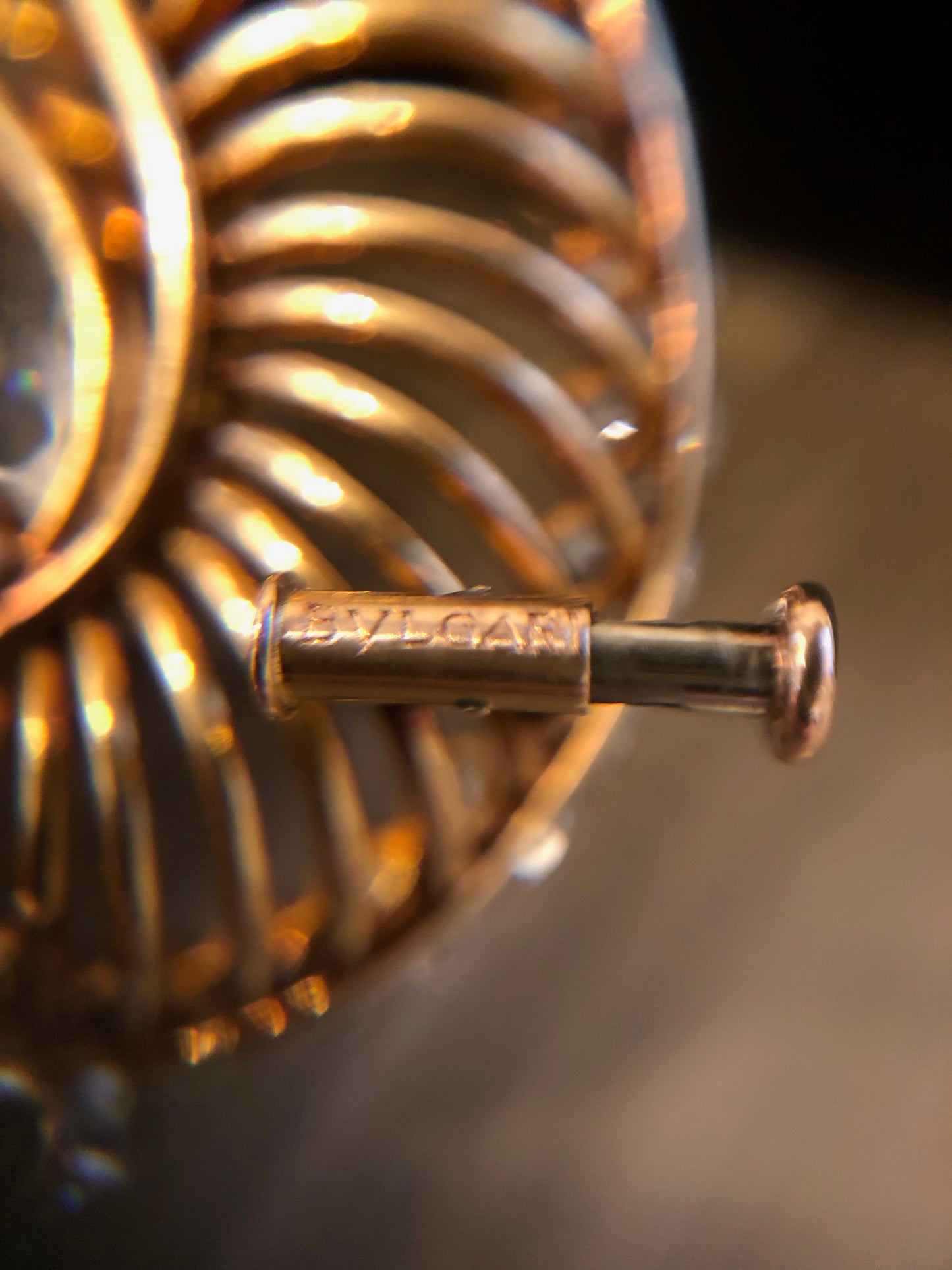 Macklowe Gallery Bulgari Gold and Diamond Spiral Brooch