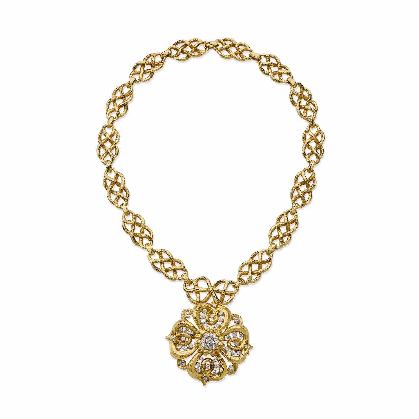 Macklowe Gallery David Webb Hammered Pendant Necklace