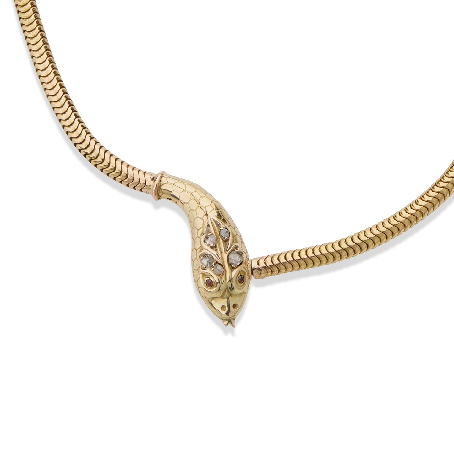 Macklowe Gallery Antique 18K Gold Snake Necklace