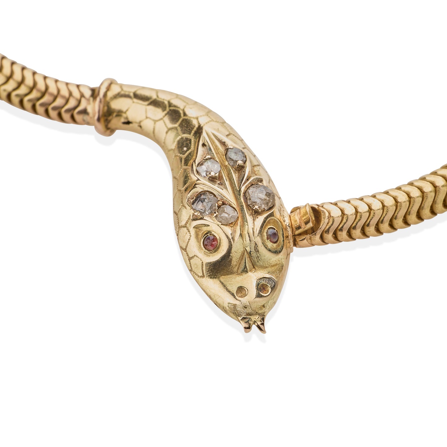 Macklowe Gallery Antique 18K Gold Snake Necklace