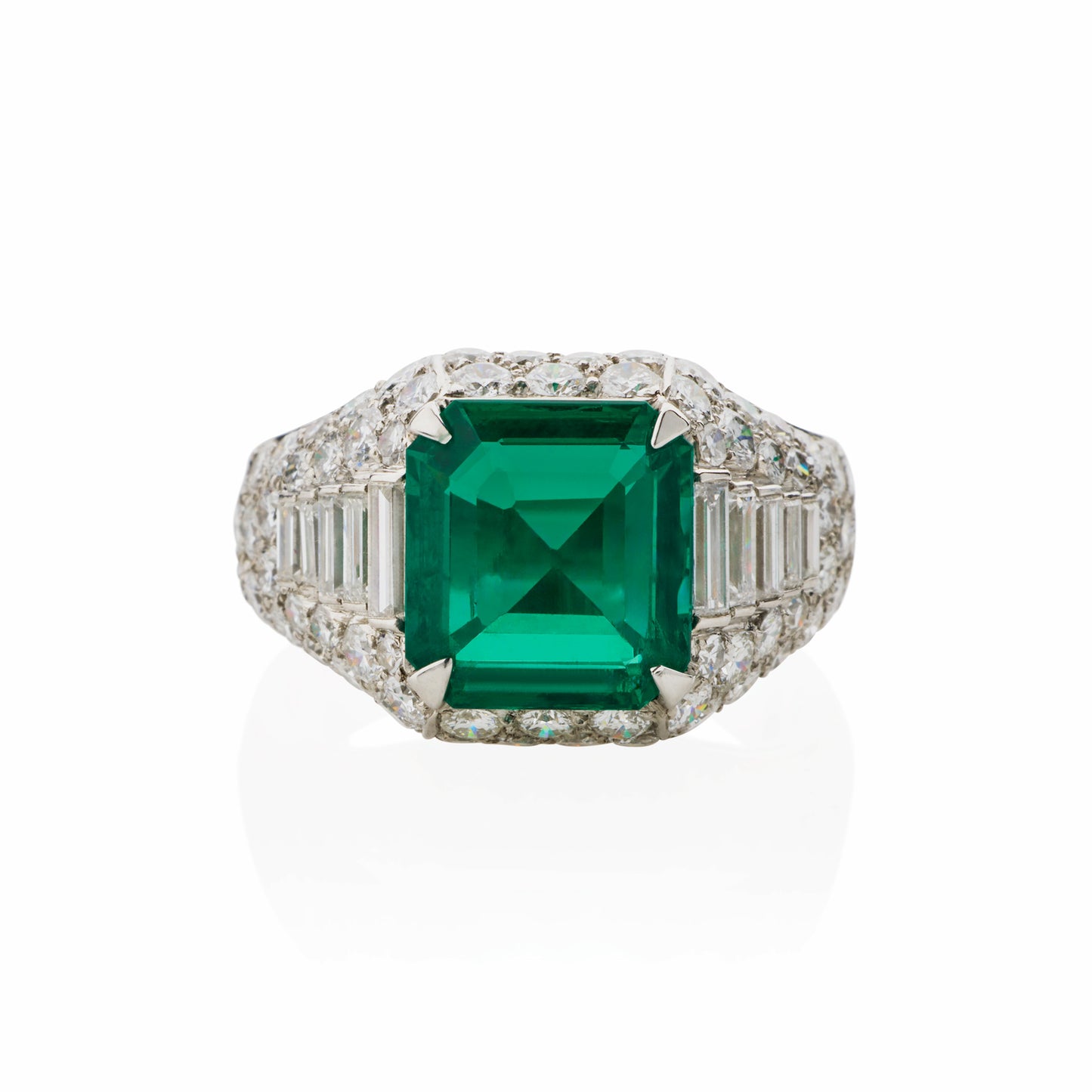 Macklowe Gallery Bulgari Emerald and Diamond "Trombino" Ring