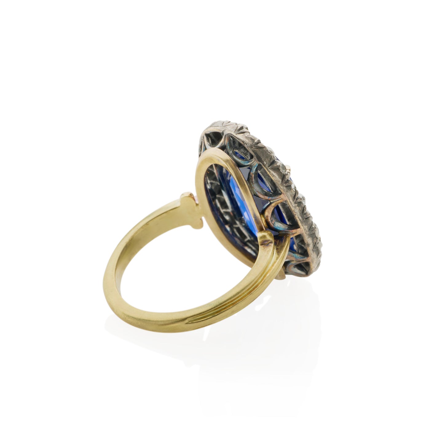 Macklowe Gallery Antique AGL Burma No Heat Sapphire and Diamond Ring