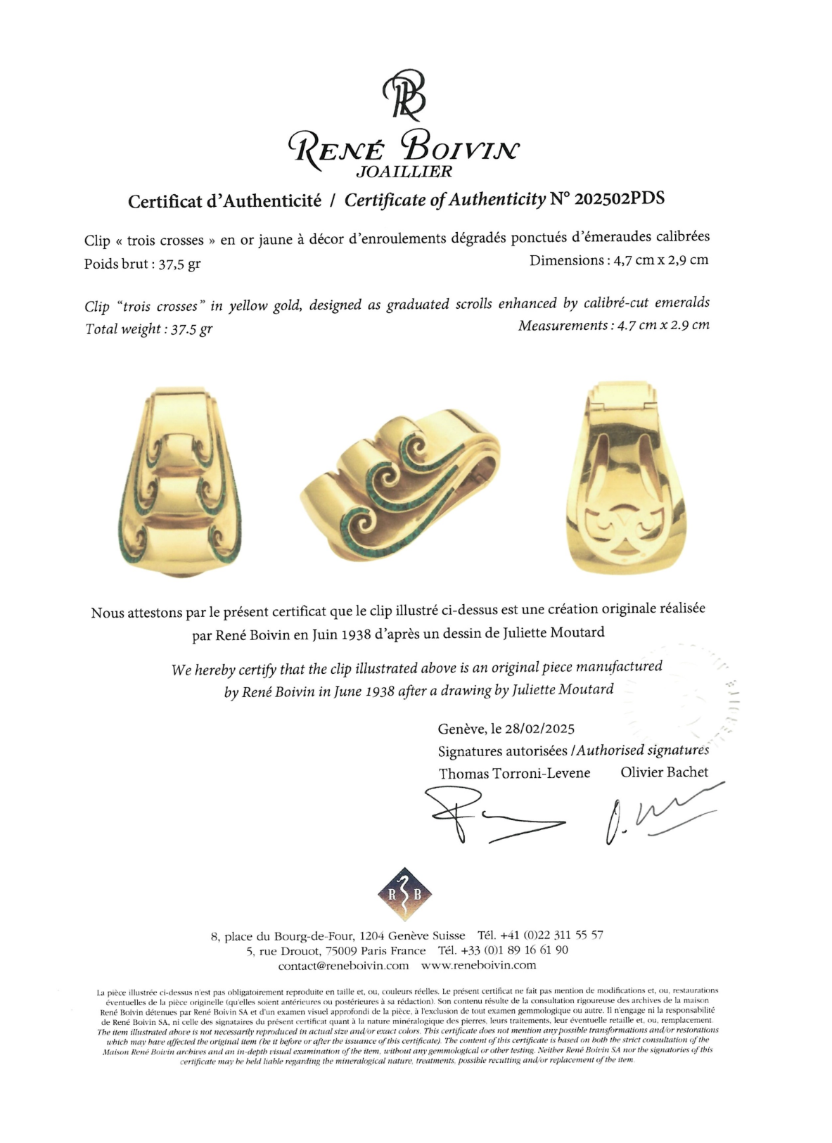 Macklowe Gallery Juliette Moutard for René Boivin Art Moderne Suite