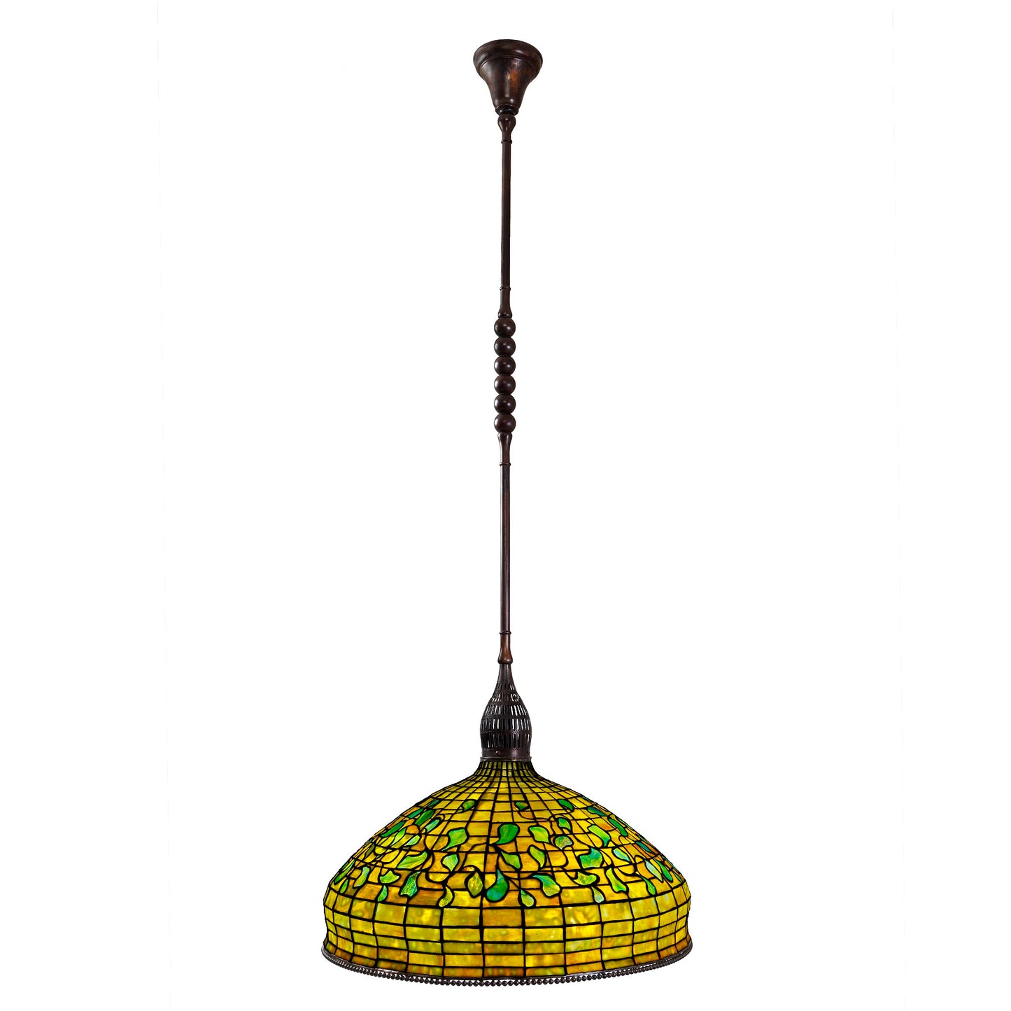 Macklowe Gallery A Tiffany Studios New York "Swirling Leaf Geometric" Chandelier.