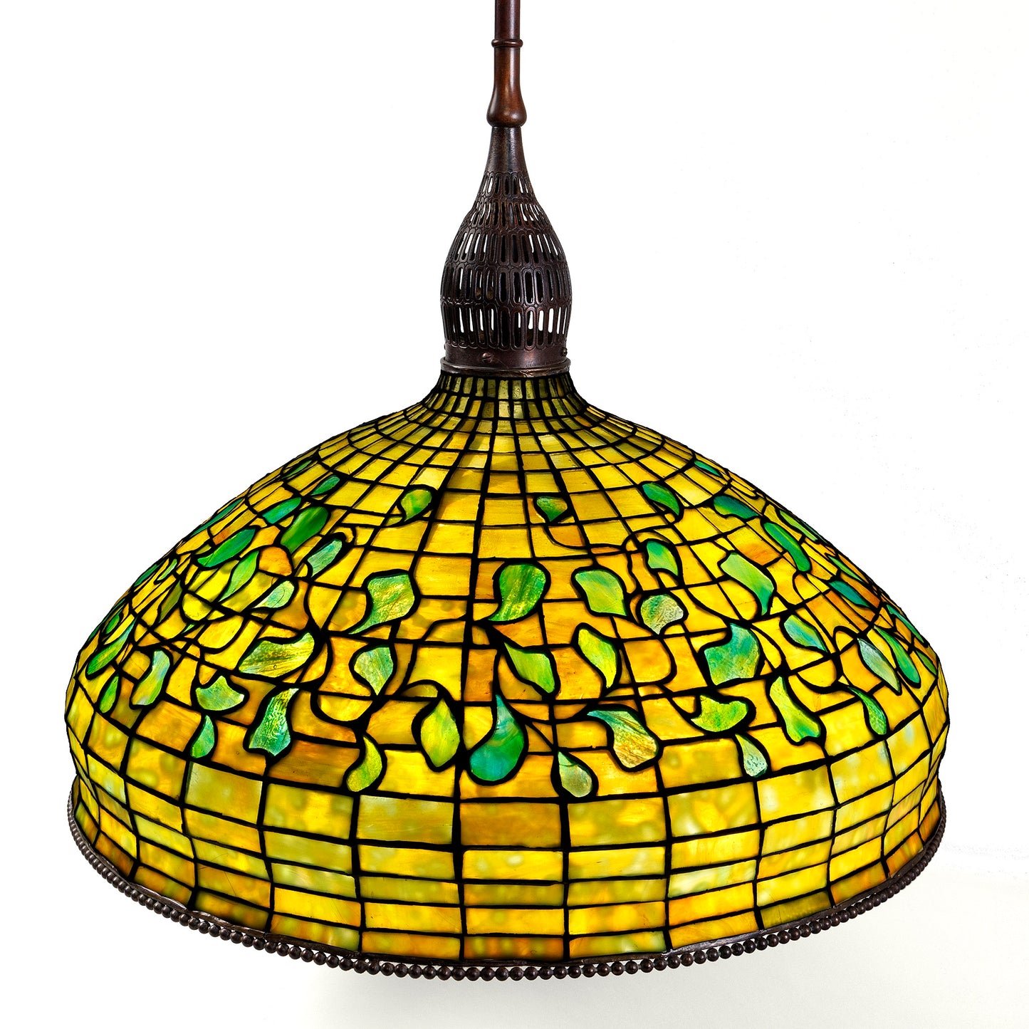 Macklowe Gallery A Tiffany Studios New York "Swirling Leaf Geometric" Chandelier.