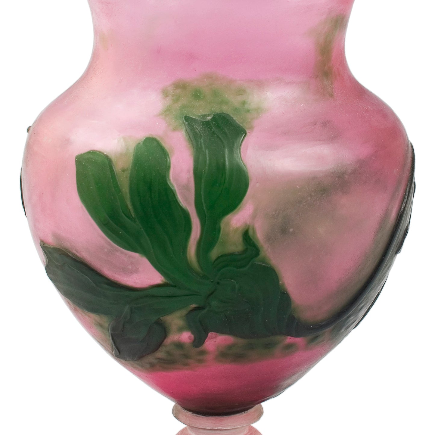 Macklowe Gallery Daum Nancy Wheel-Carved Floral Cameo Glass Vase