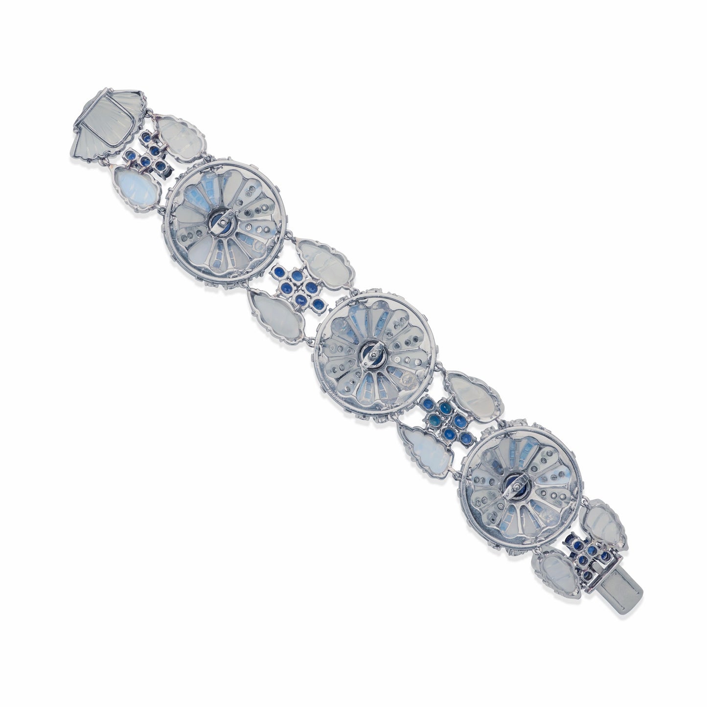 Macklowe Gallery Marcus & Co. Mid-Century Sapphire and Moonstone Brooch Bracelet