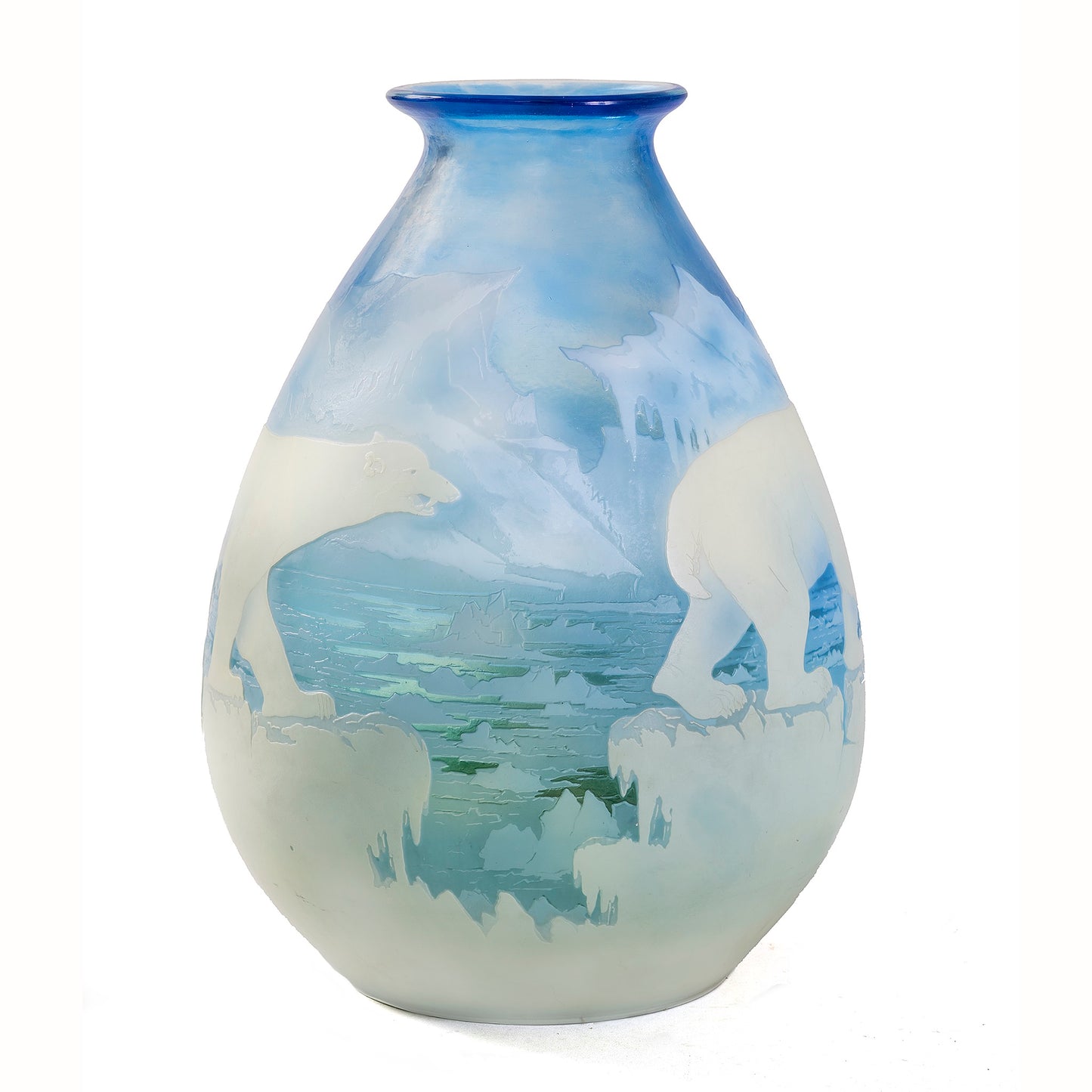 Macklowe Gallery Émile Gallé “Ours Polaires” Cameo Glass Vase