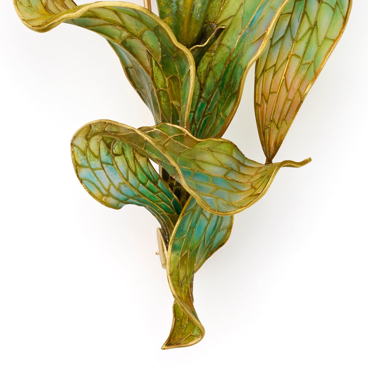 Macklowe Gallery Marcus & Co. Art Nouveau Enamel Iris Brooch