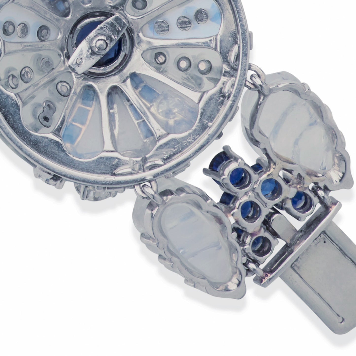 Macklowe Gallery Marcus & Co. Mid-Century Sapphire and Moonstone Brooch Bracelet