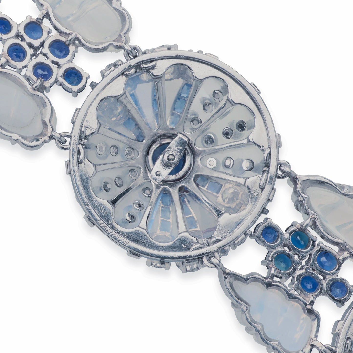 Macklowe Gallery Marcus & Co. Mid-Century Sapphire and Moonstone Brooch Bracelet