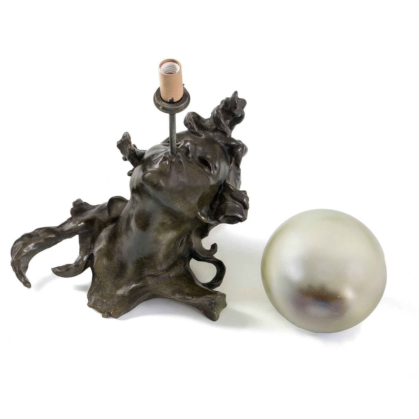 Macklowe Gallery Georges de Kerveguen Pair of Patinated Bronze 'Triton' Sconces