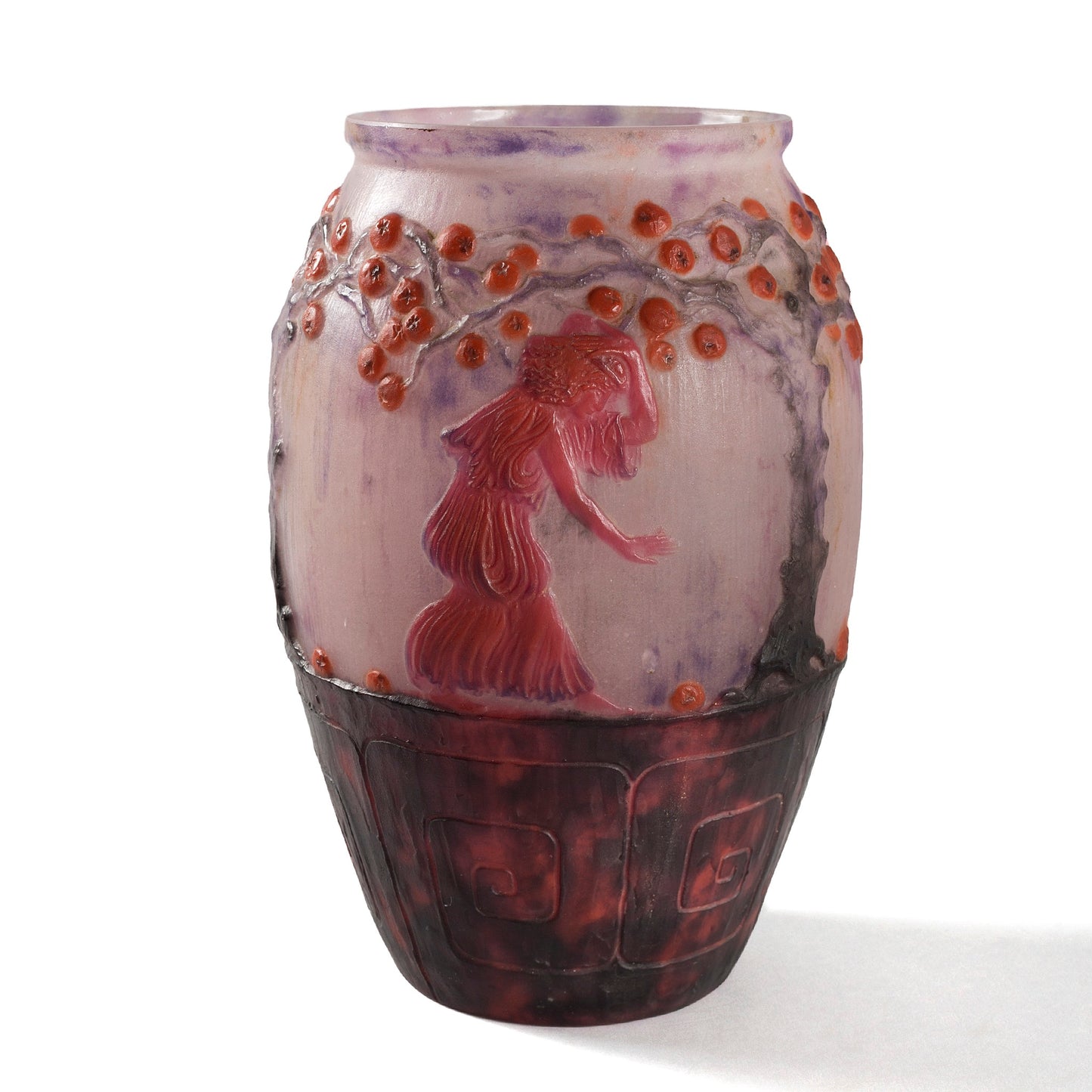 Macklowe Gallery Gabriel Argy-Rousseau "Le Jardin des Hespérides" Pâte de Verre Glass Vase