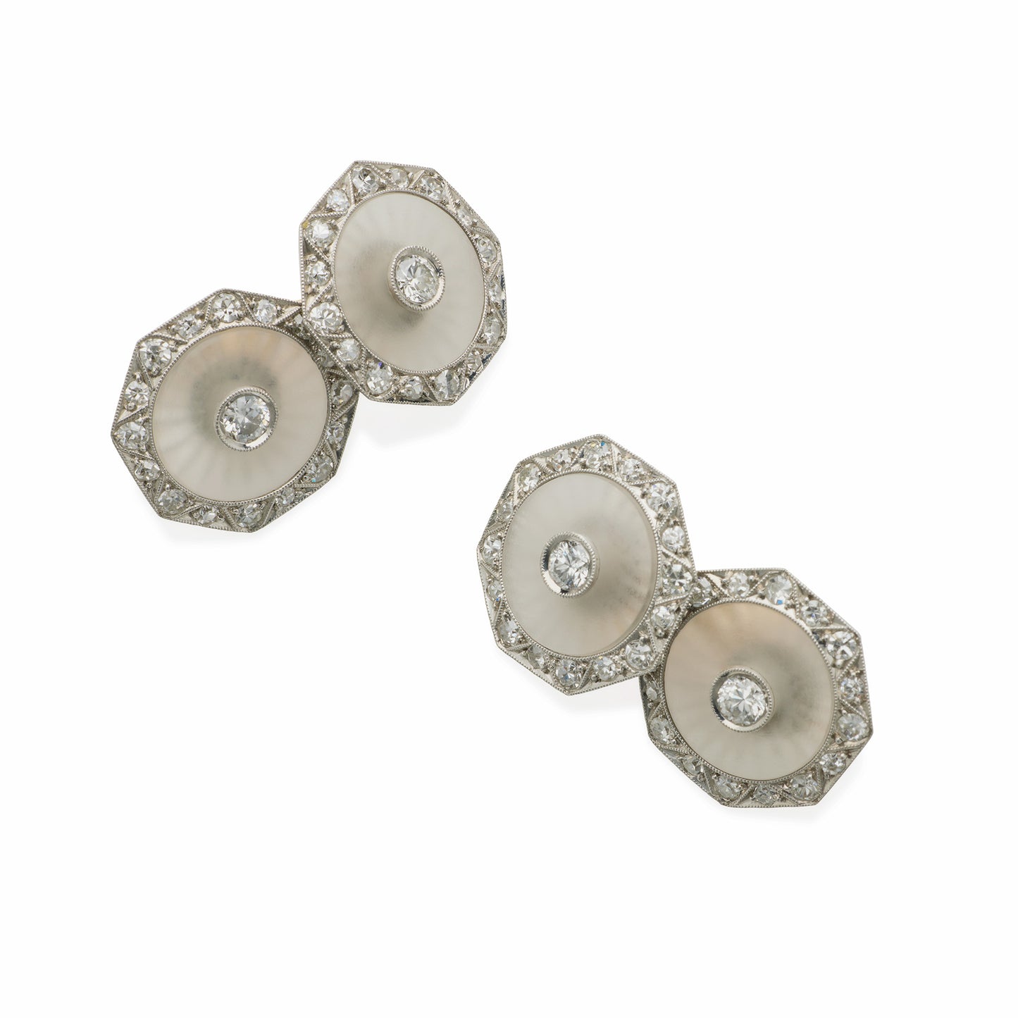 Macklowe Gallery Dreicer & Co. Art Deco Carved Rock Crystal and Diamond Dress Set