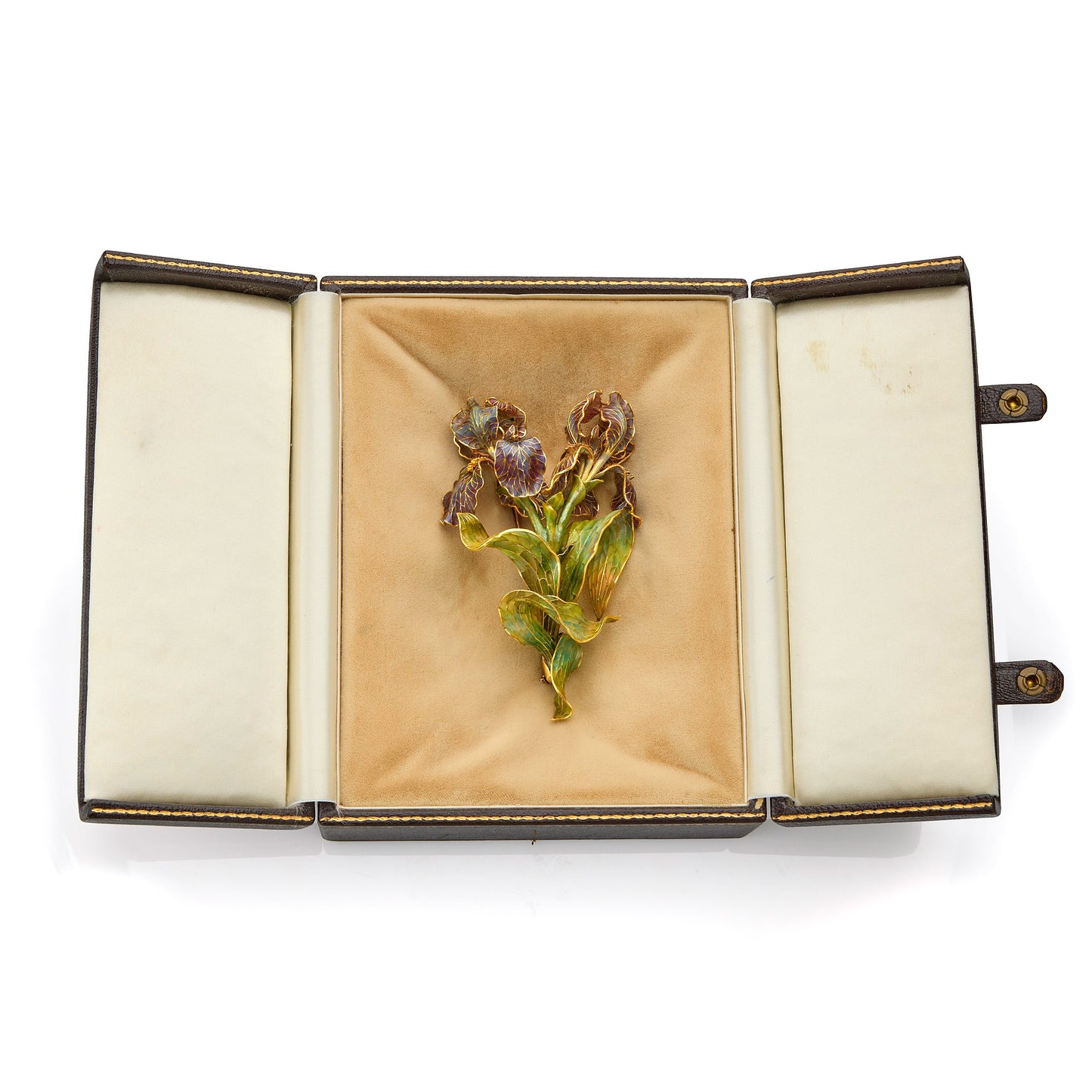 Macklowe Gallery Marcus & Co. Art Nouveau Enamel Iris Brooch