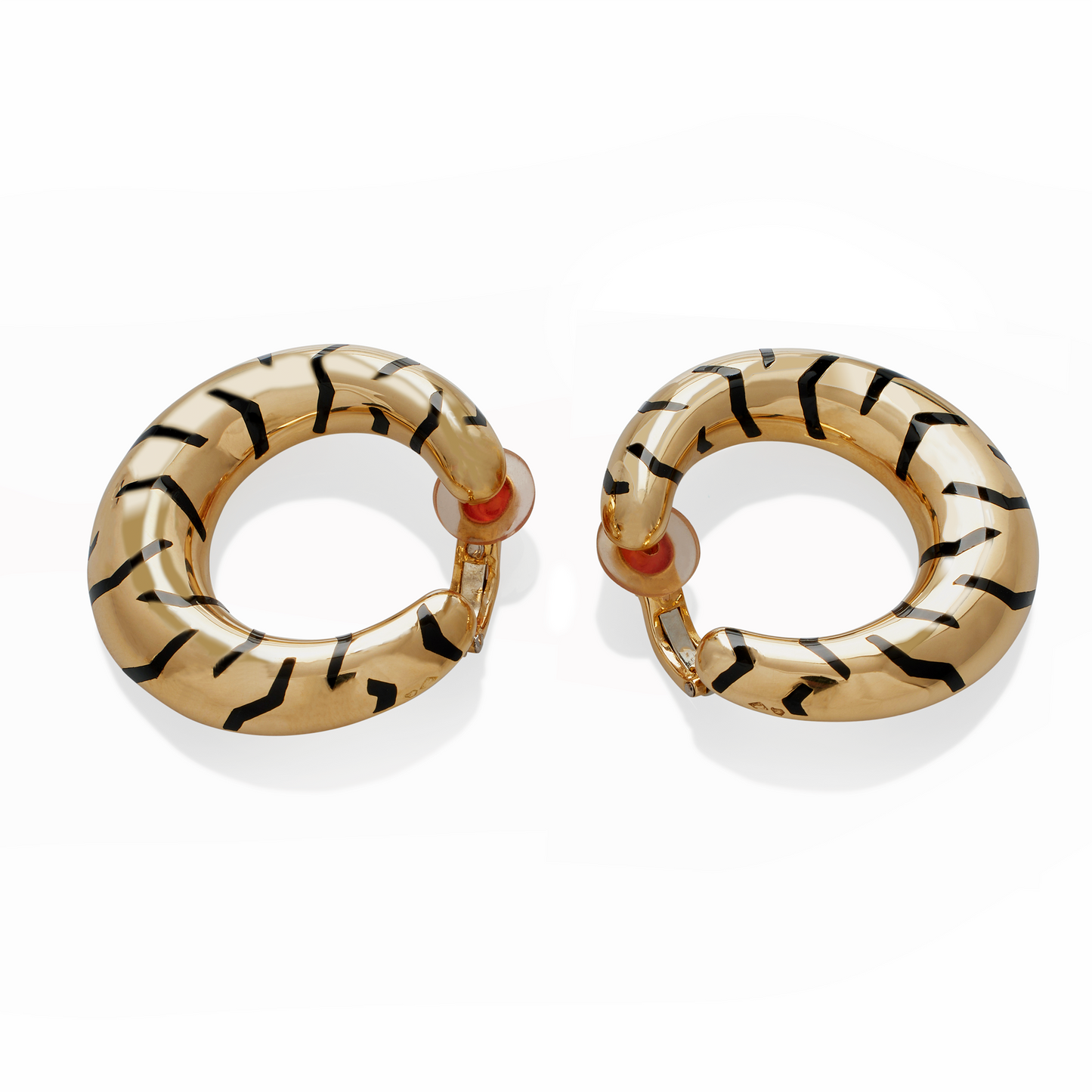 Macklowe Gallery Cartier Paris Tiger Stripe Hoop Earrings