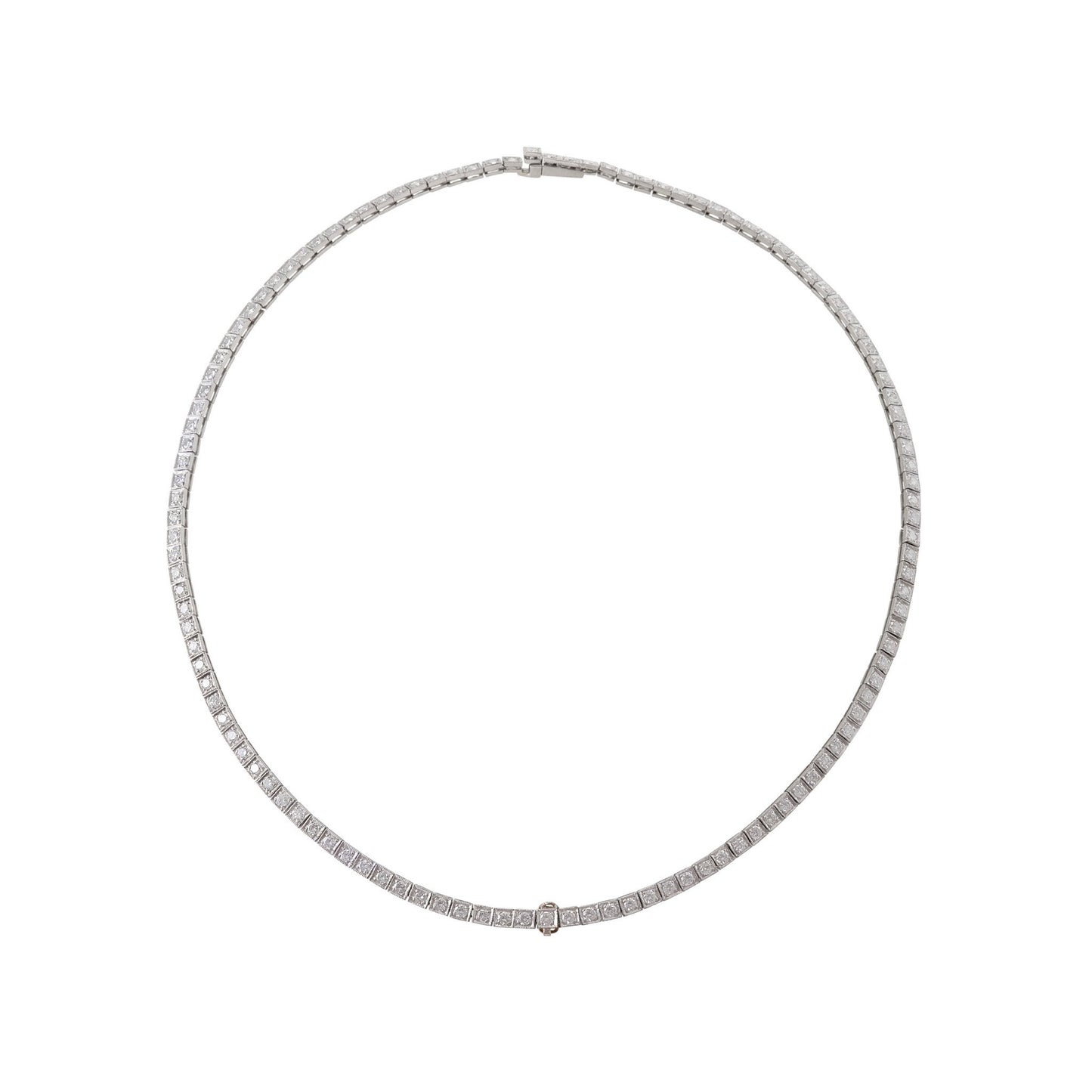 Macklowe Gallery Diamond Box Link Line Necklace