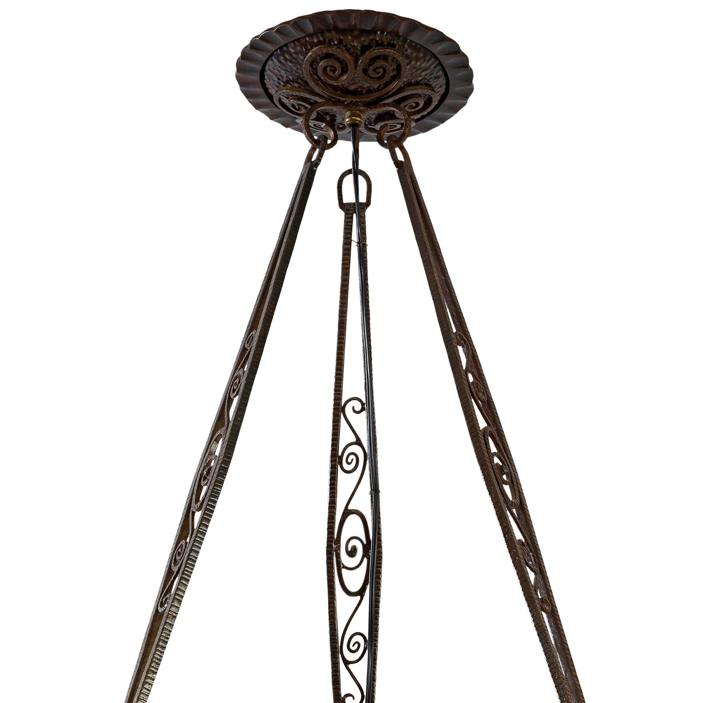 Macklowe Gallery Daum Nancy Frosted and Carved Glass Chandelier