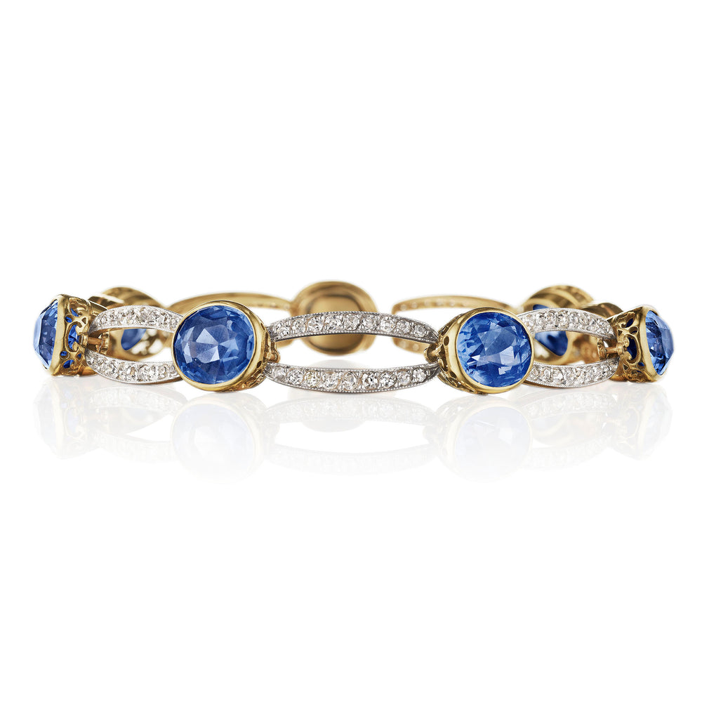 
                      
                        Macklowe Gallery Belle Époque Convertible Sapphire and Diamond Necklace
                      
                    