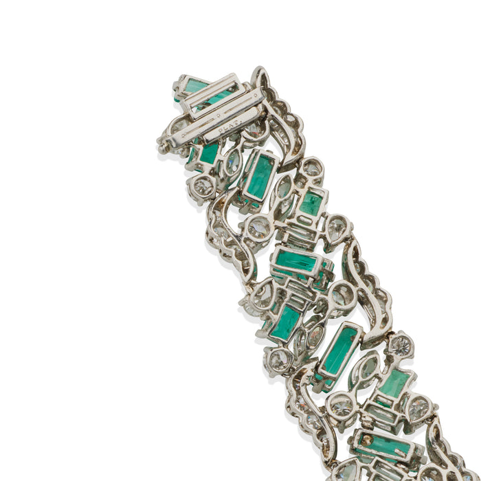 Macklowe Gallery Oscar Heyman Emerald and Diamond Bracelet