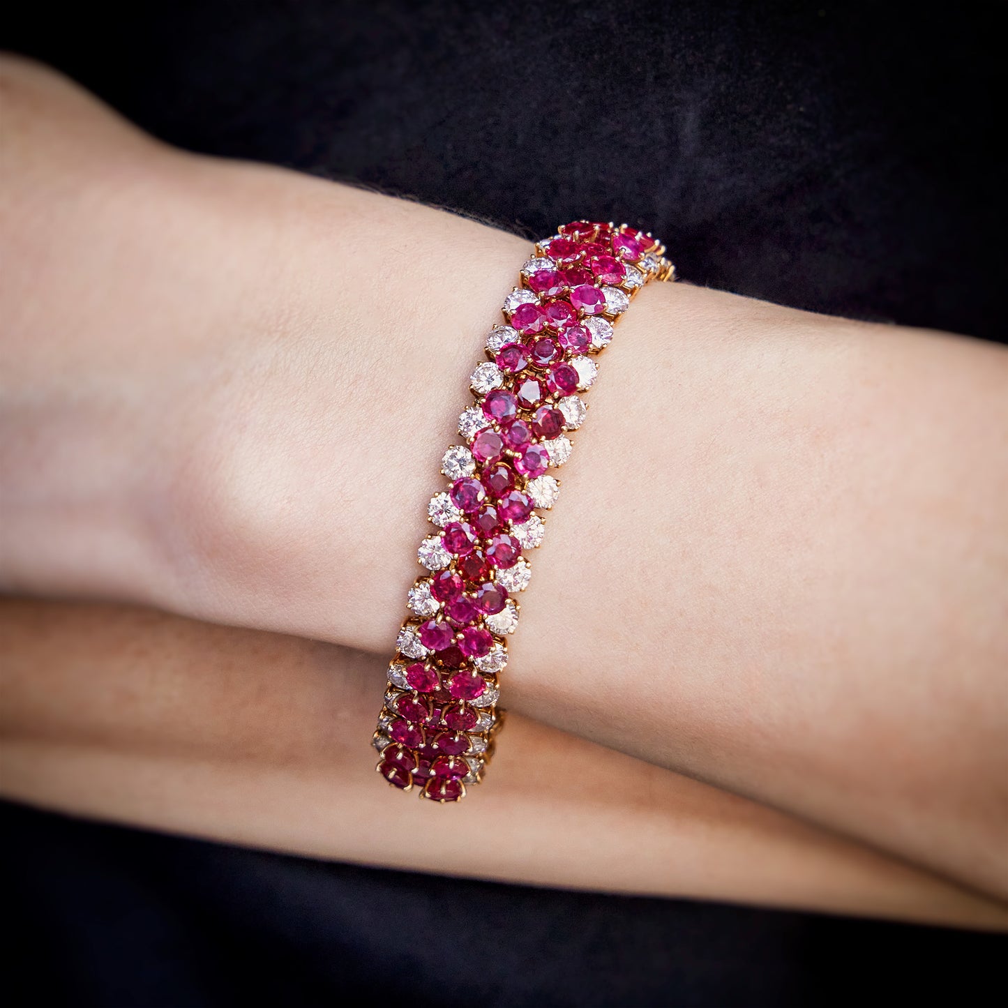 Macklowe Gallery Van Cleef & Arpels No-Heat Burma Ruby Bracelet