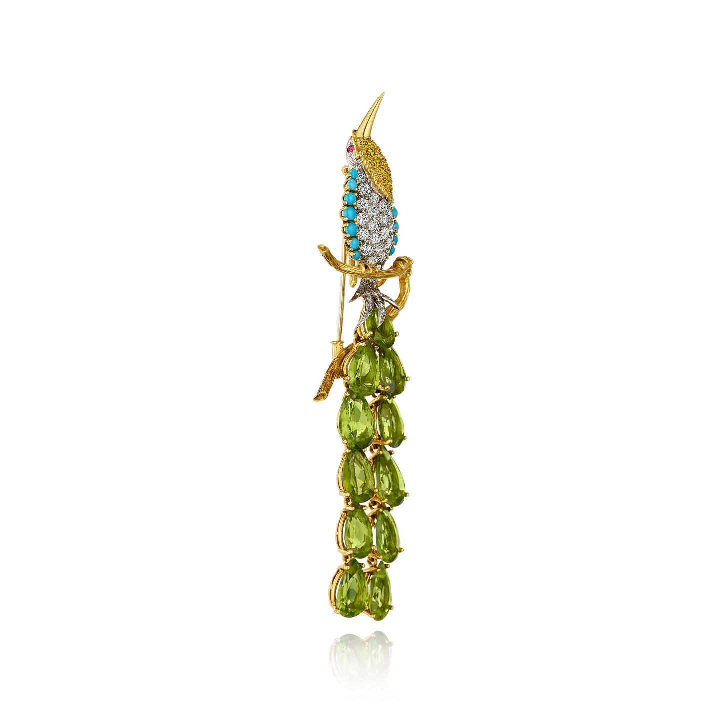Macklowe Gallery René Kern Multi-Gem Bird Brooch