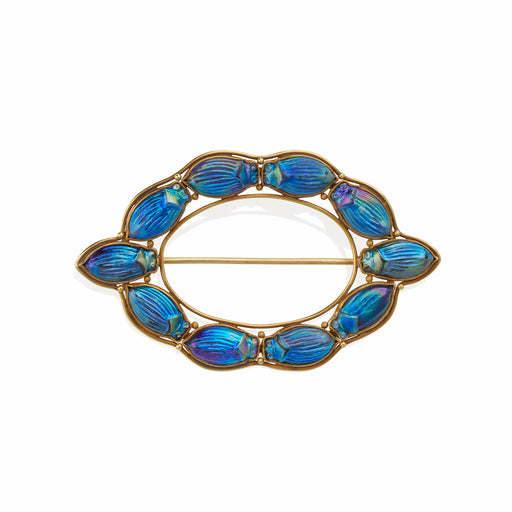 Macklowe Gallery Louis Tiffany at Tiffany & Co. Favrile Glass Scarab Brooch