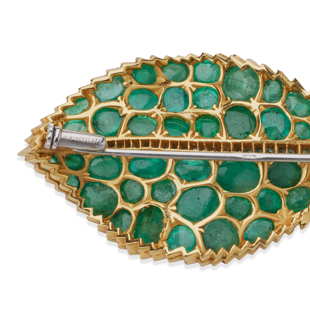 
                      
                        Macklowe Gallery Mario Buccellati Emerald Leaf Brooch
                      
                    