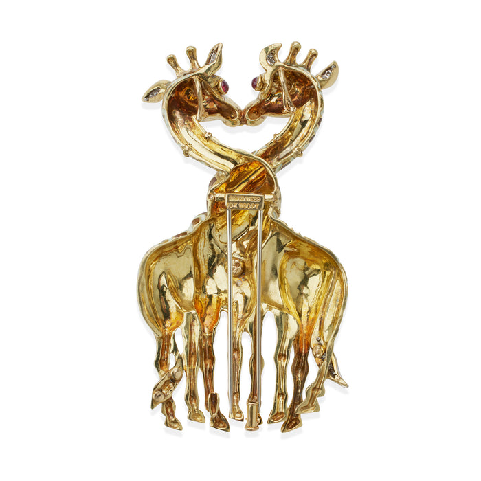 Macklowe Gallery David Webb Enamel Giraffe Brooch