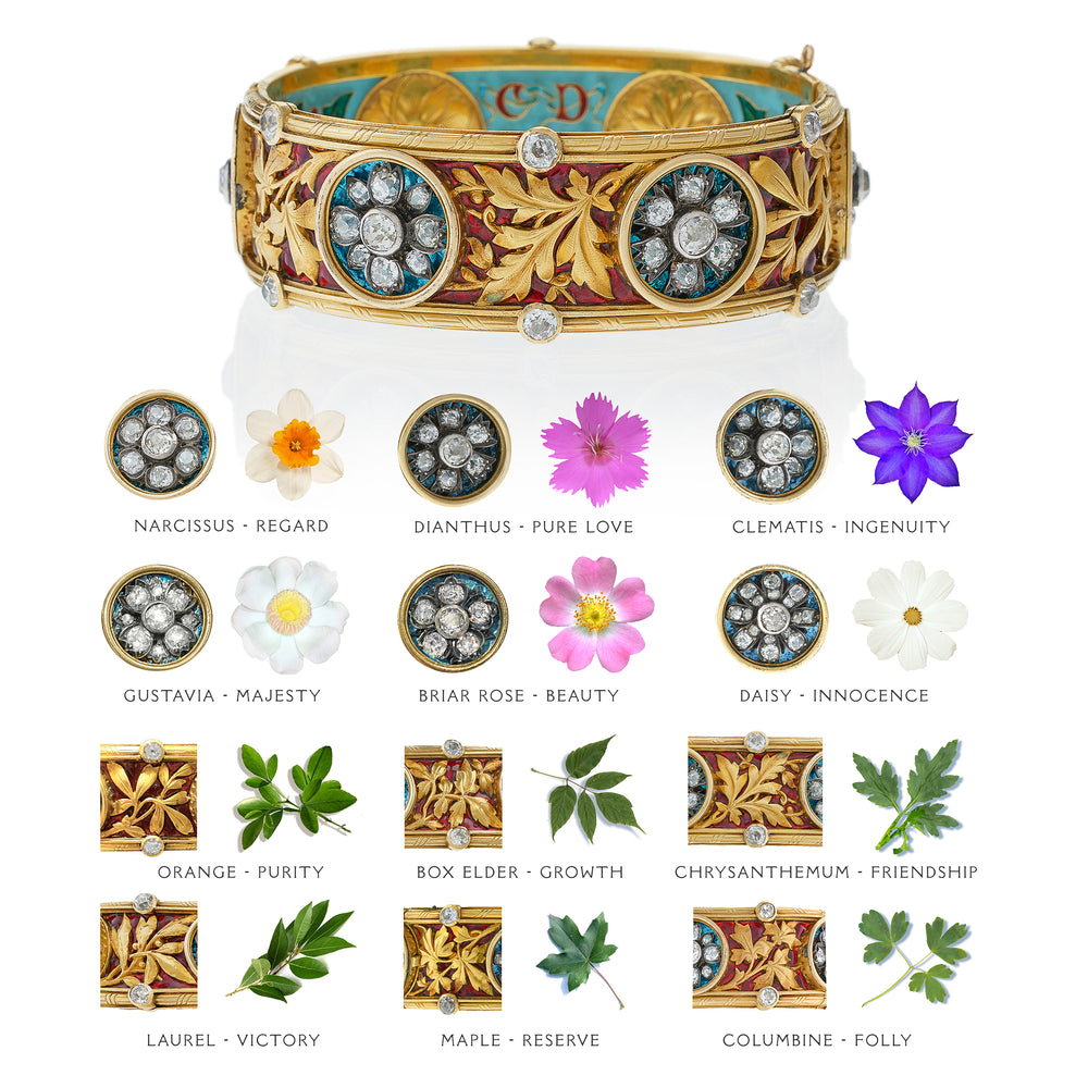 
                      
                        Macklowe Gallery Important Bapst & Falize Paris Diamond and Enamel Bangle Bracelet
                      
                    