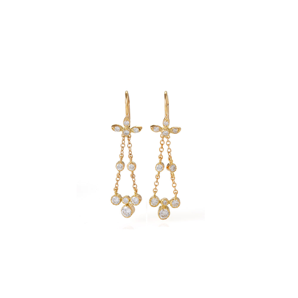 Macklowe Gallery Gold and Diamond Flexible Drop Earrings