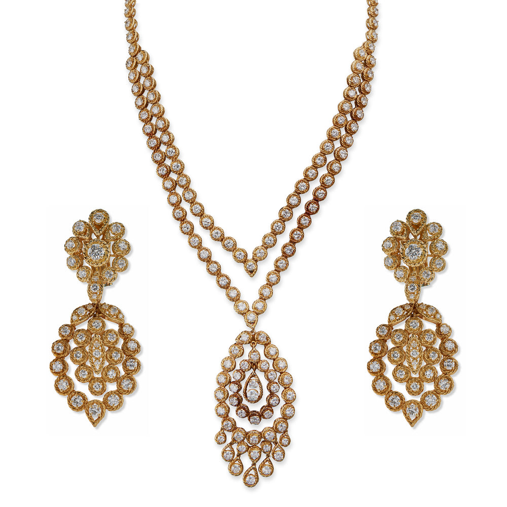 
                      
                        Macklowe Gallery Van Cleef & Arpels Indian-inspired Convertible Diamond Necklace and Pendant Earrings
                      
                    