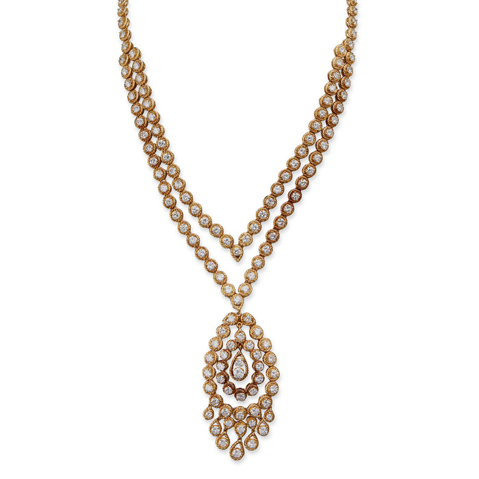 Macklowe Gallery Van Cleef & Arpels Indian-inspired Convertible Diamond Necklace and Pendant Earrings