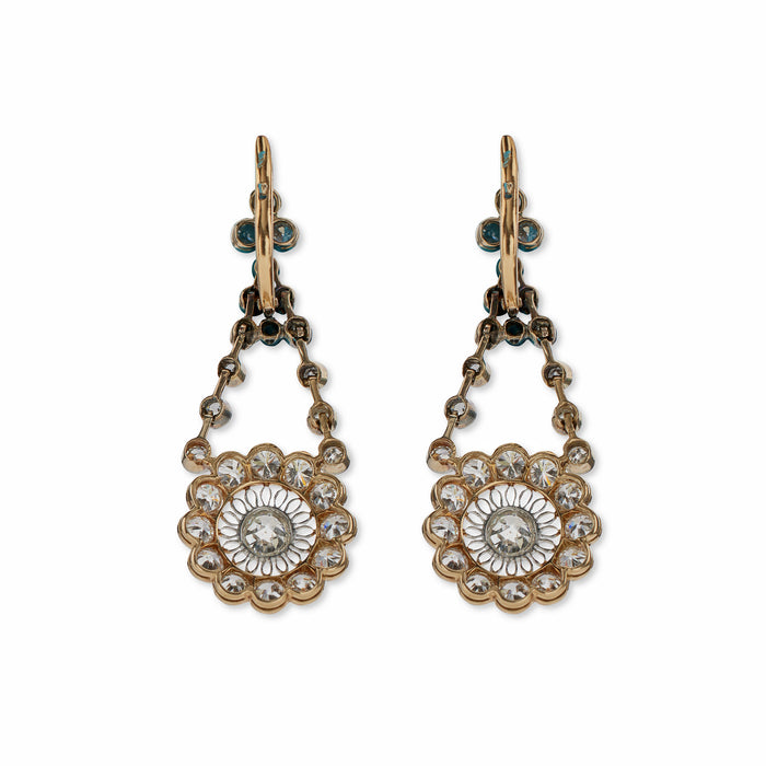 Macklowe Gallery Edwardian Diamond Pendant Earrings