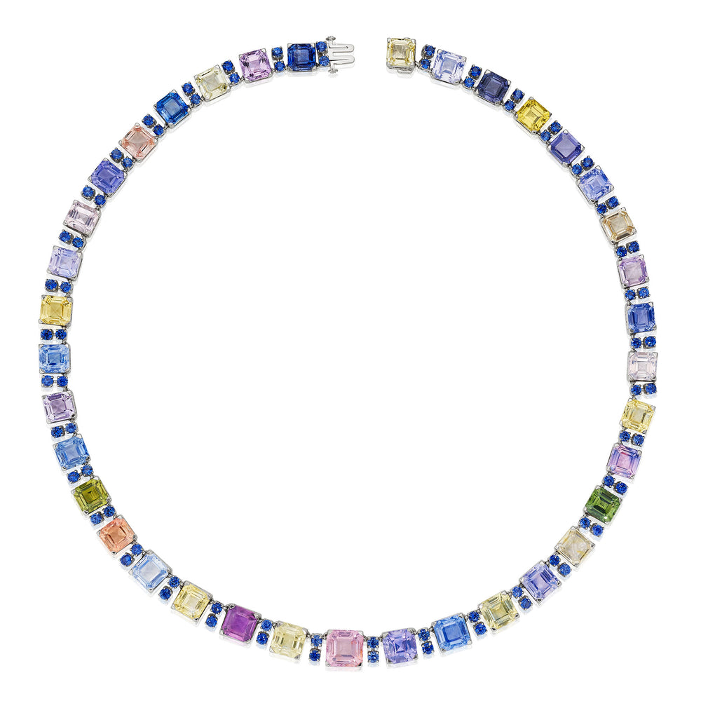 Macklowe Gallery Oscar Heyman Multi-color Sapphire Necklace