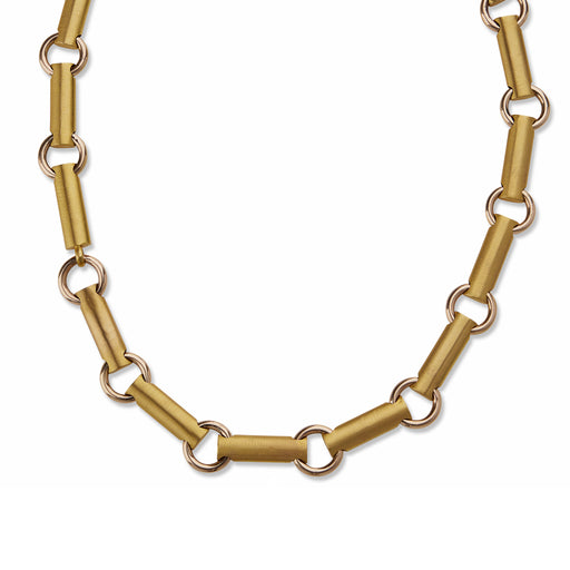 Macklowe Gallery English 15K Bi-color Rose and Yellow Gold Necklace