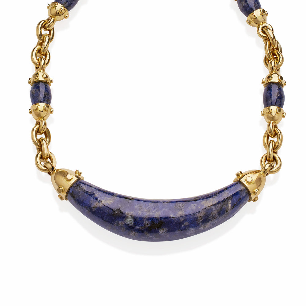 
                      
                        Macklowe Gallery Aldo Cipullo for Cartier 18K Gold and Sodalite "Rounds" Necklace
                      
                    