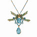 Macklowe Gallery René Lalique Art Nouveau Plique-à-jour Enamel and Aquamarine "Four Dragonflies" Pendant Necklace