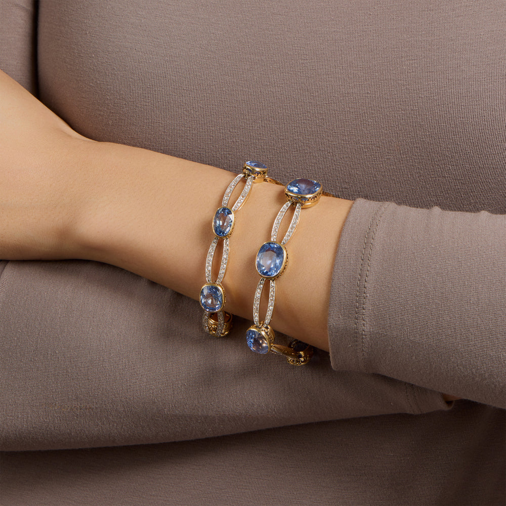 Macklowe Gallery Belle Époque Convertible Sapphire and Diamond Necklace