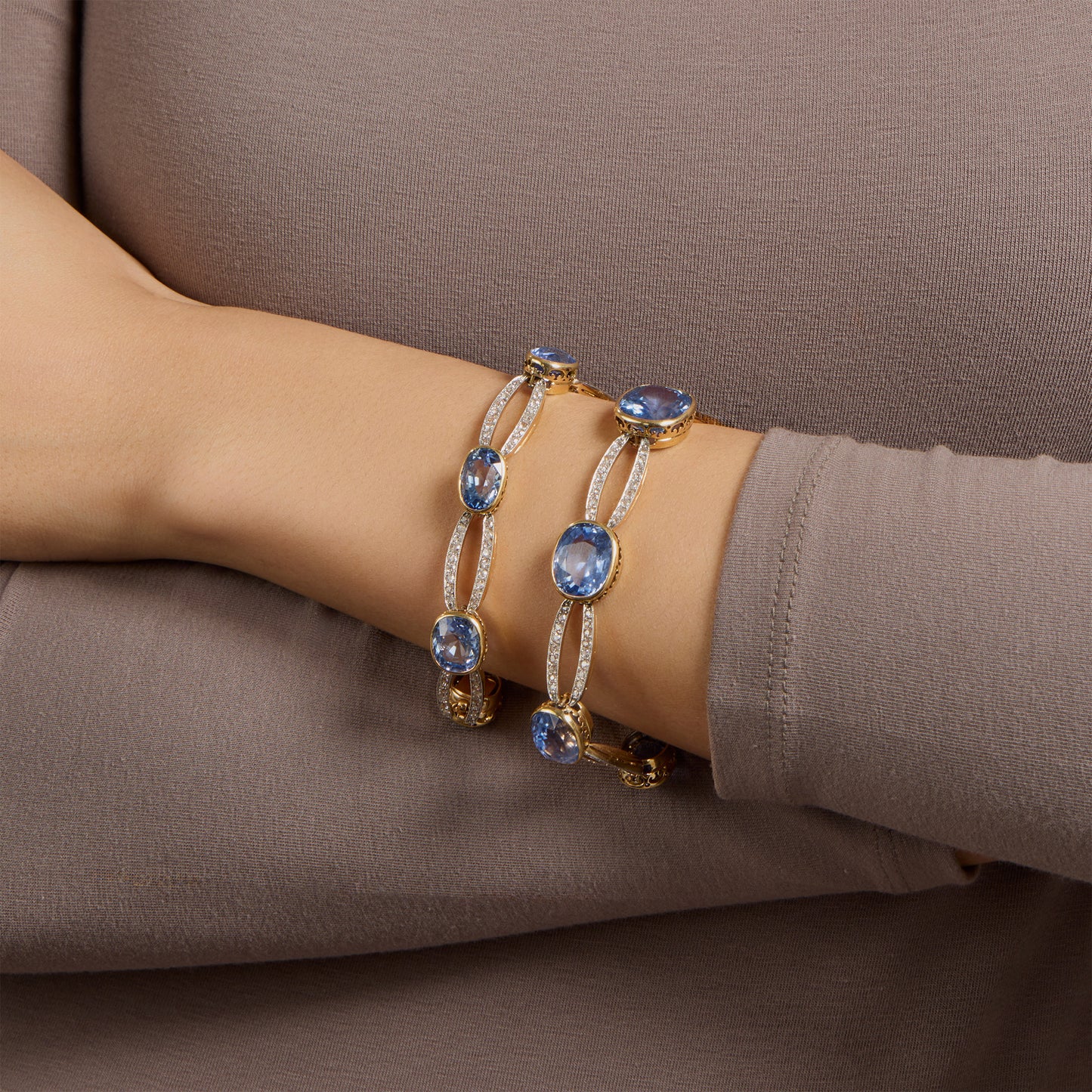 Macklowe Gallery Belle Époque Convertible Sapphire and Diamond Necklace